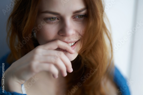 young woman smiling portrait autumn
