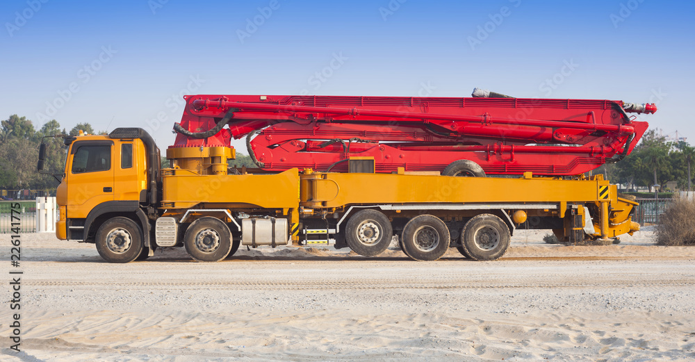 truck or machine with concrete pump for construction and industrial use truck or machine with concrete pump for construction and industrial use