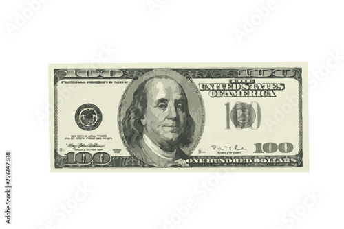 hundred dollar bill. vector illustration