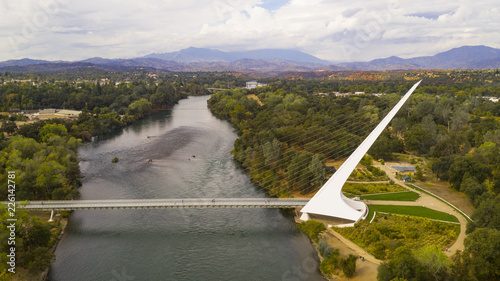 Aerial View Sacramento River Redding California Bully Choop Mountain