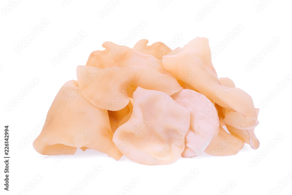 white jelly mushroom isolated on white background white jelly mushroom isolated on white background