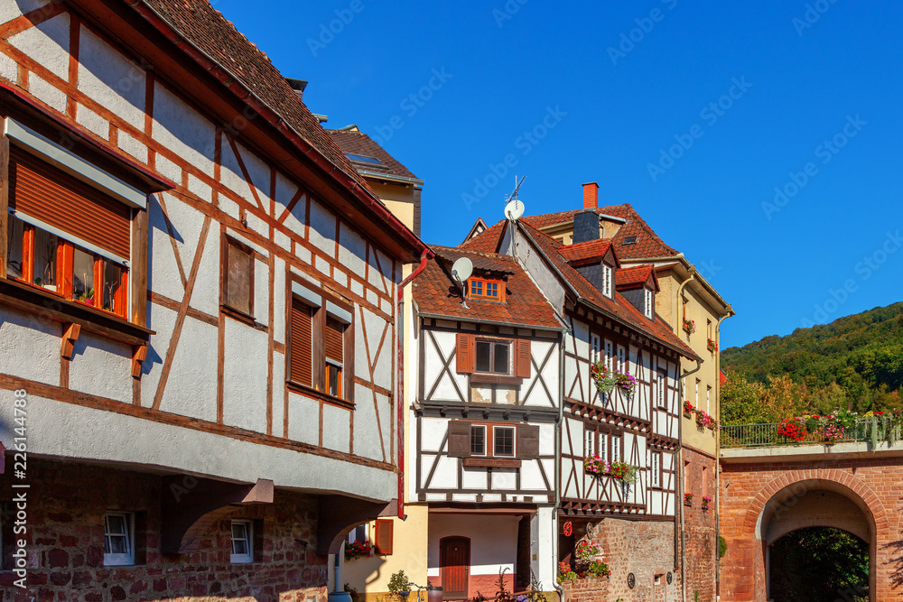 houses in old town of Neckarsteinach, Hessen, Germany