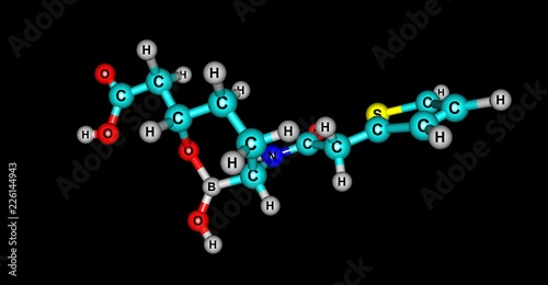 Vaborbactam molecular structure isolated on black