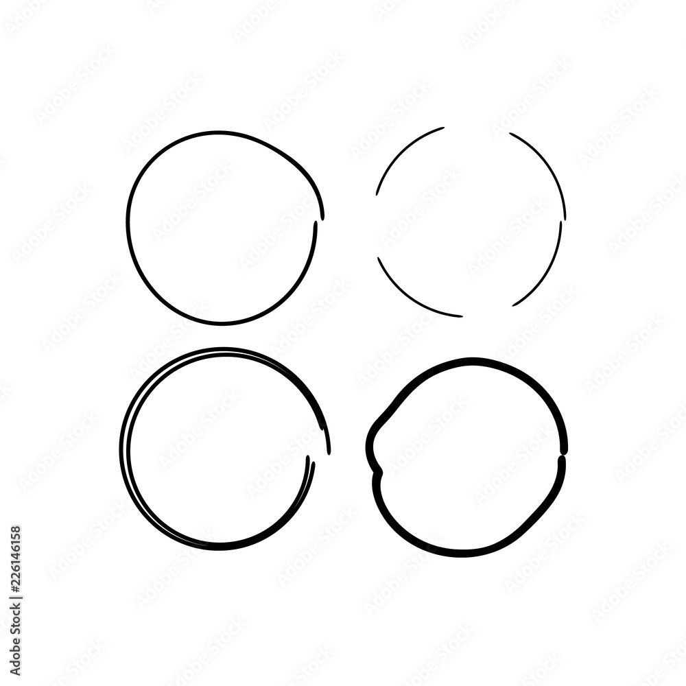 Hand drawn circle line sketch Hand drawn circle line sketch