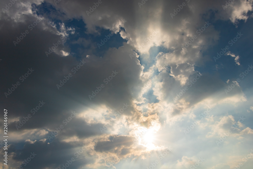 Atmosphere of the sky and clouds before the rain in the evening. Atmosphere of the sky and clouds before the rain in the evening.