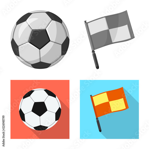 Isolated object of soccer and gear logo. Set of soccer and tournament stock vector illustration.