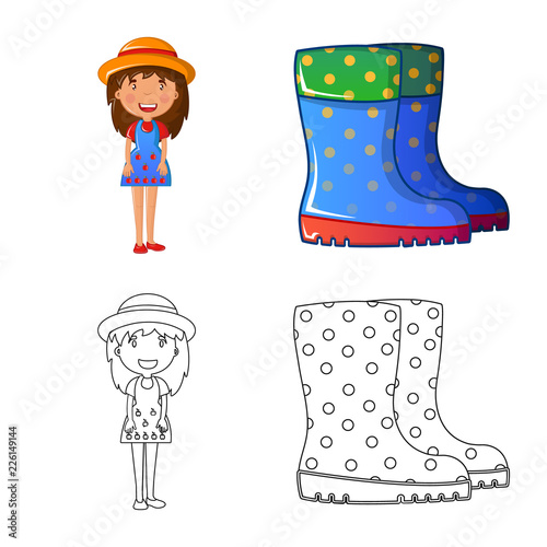 Vector design of farm and agriculture icon. Collection of farm and plant stock symbol for web.