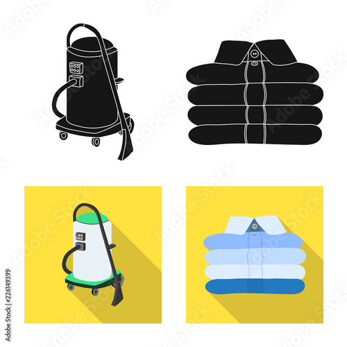 Vector illustration of laundry and clean symbol. Collection of laundry and clothes vector icon for stock.