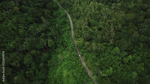 Aerial Scene - Birds View of Jungle Road -Koh Samui - Thailand