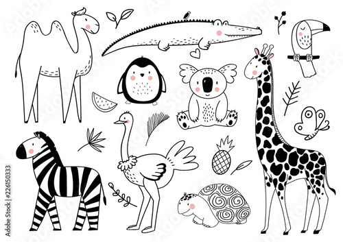 Vector cute animal set