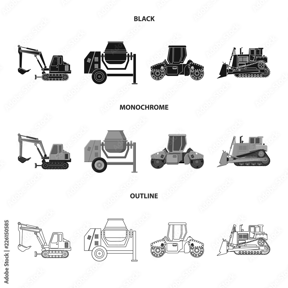 Vector design of build and construction logo. Set of build and machinery vector icon for stock. Vector design of build and construction logo. Set of build and machinery vector icon for stock.