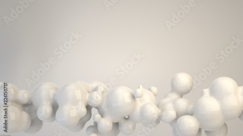 Abstract white bubble from spherecial shapes
