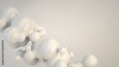 Abstract white bubble from spherecial shapes