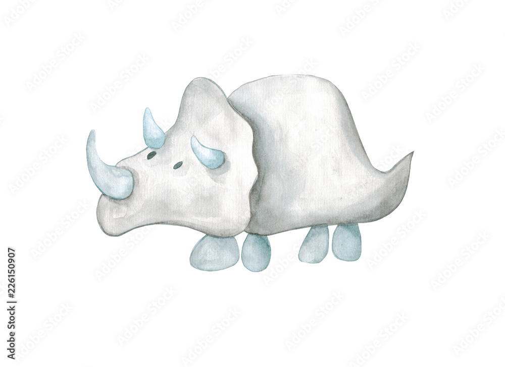 Fototapeta premium Cute watercolor dinosaur