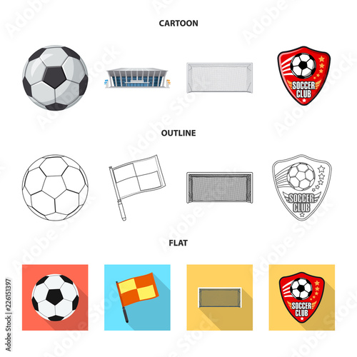 Vector design of soccer and gear icon. Set of soccer and tournament stock vector illustration.