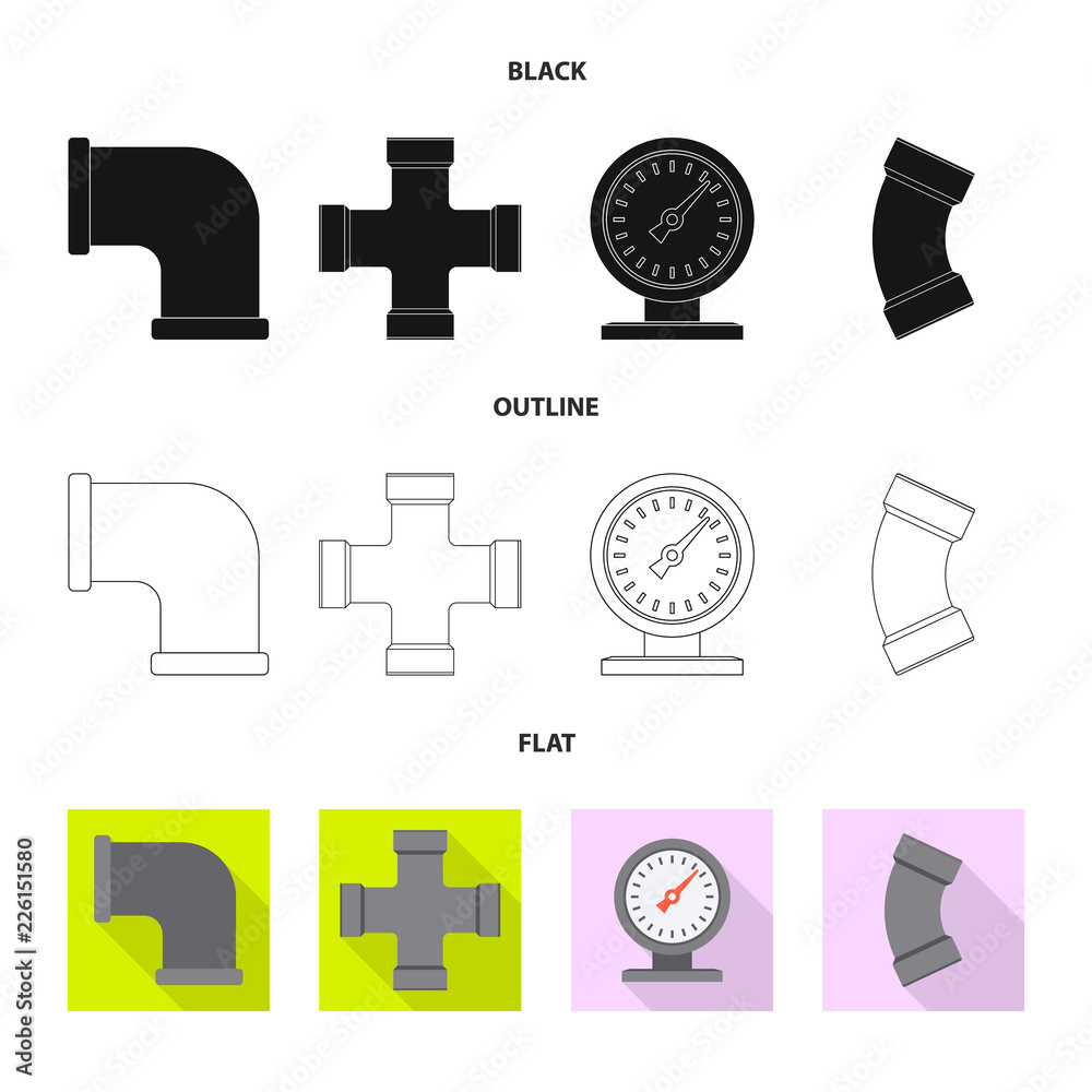 Vector design of pipe and tube sign. Collection of pipe and pipeline stock symbol for web. Vector design of pipe and tube sign. Collection of pipe and pipeline stock symbol for web.