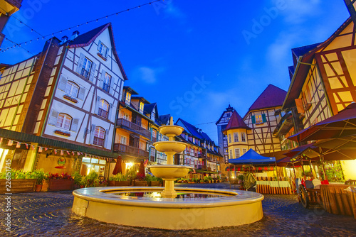 View of old French Style Public Building at, Colmar Bukit Tinggi During Blue Hour.