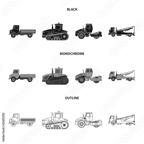 Vector design of build and construction logo. Collection of build and machinery vector icon for stock.
