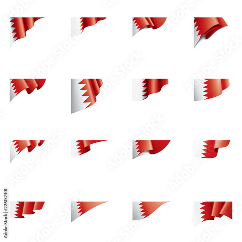 Bahrain flag, vector illustration on a white background