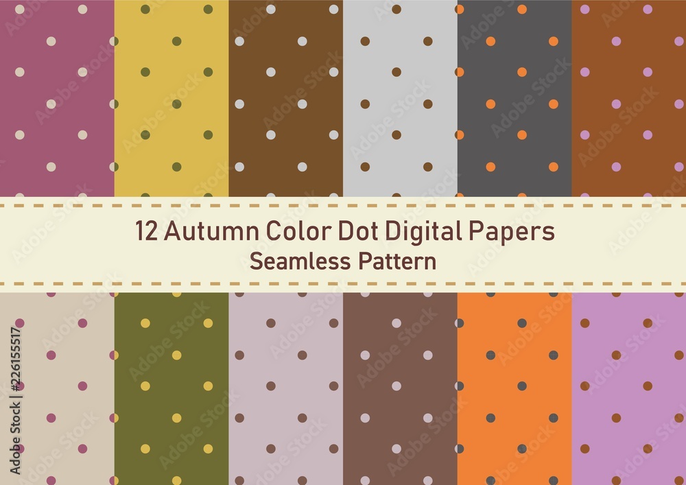 ドット柄の壁紙セット 秋カラー Stock Vector Adobe Stock