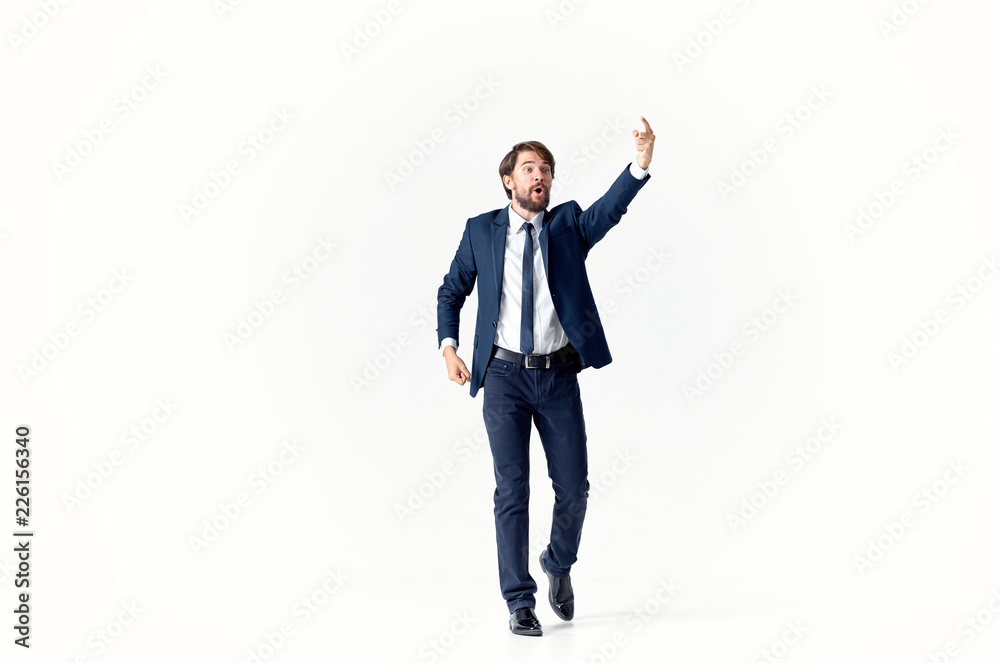 refunded business man in full growth on an isolated background refunded business man in full growth on an isolated background