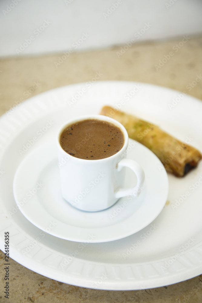 Turkish coffee with traditional sweets Turkish coffee with traditional sweets