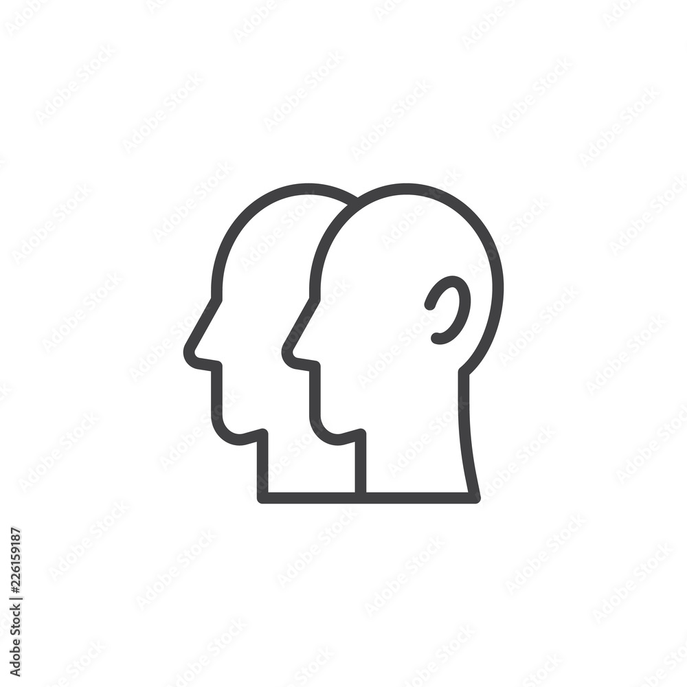 Gemini zodiac outline icon. linear style sign for mobile concept and web design. two faces line vector icon. Symbol, logo illustration. Pixel perfect vector graphics Gemini zodiac outline icon. linear style sign for mobile concept and web design. two faces line vector icon. Symbol, logo illustration. Pixel perfect vector graphics