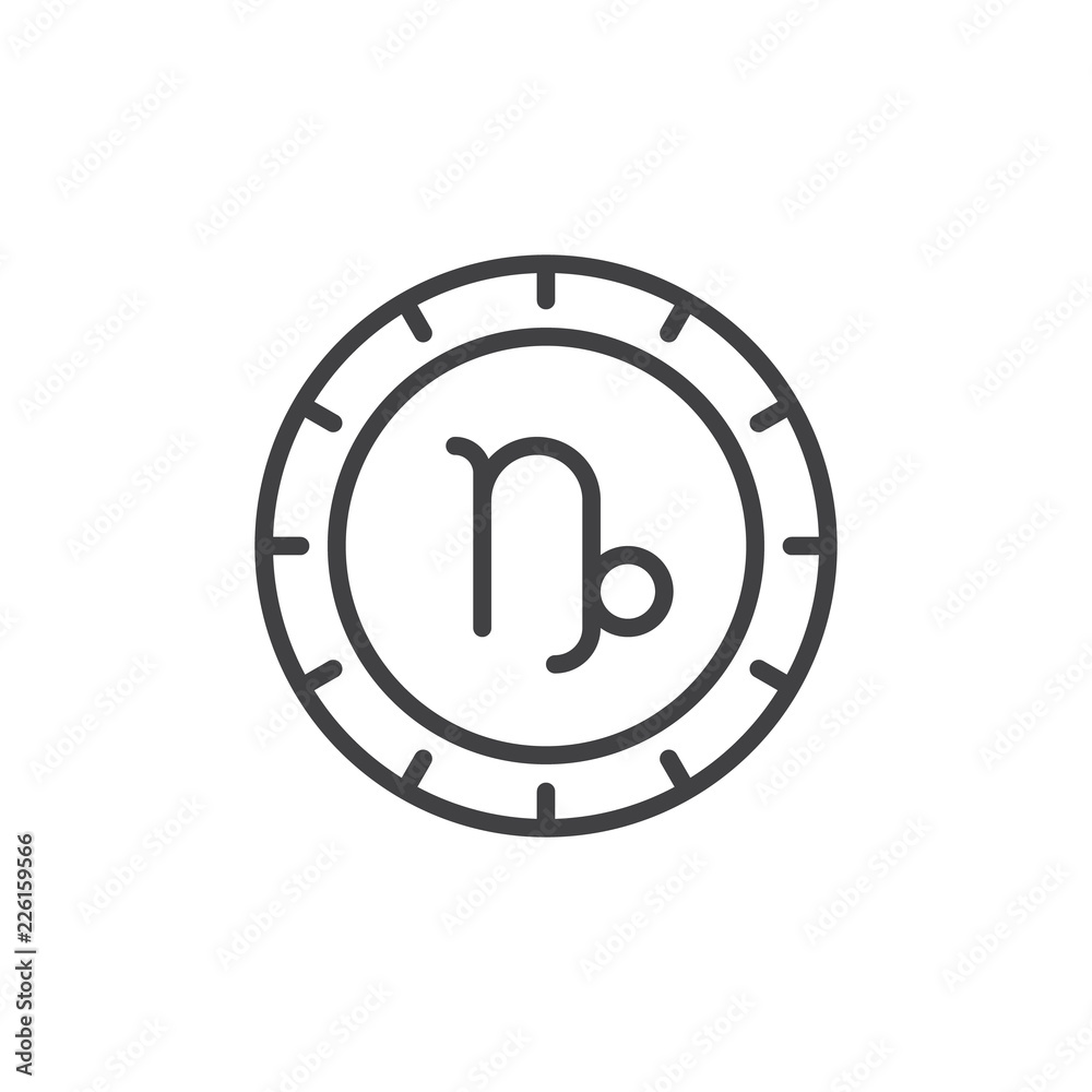 Capricorn zodiac outline icon. linear style sign for mobile concept and web design. Astrology horoscope simple line vector icon. Symbol, logo illustration. Pixel perfect vector graphics Capricorn zodiac outline icon. linear style sign for mobile concept and web design. Astrology horoscope simple line vector icon. Symbol, logo illustration. Pixel perfect vector graphics