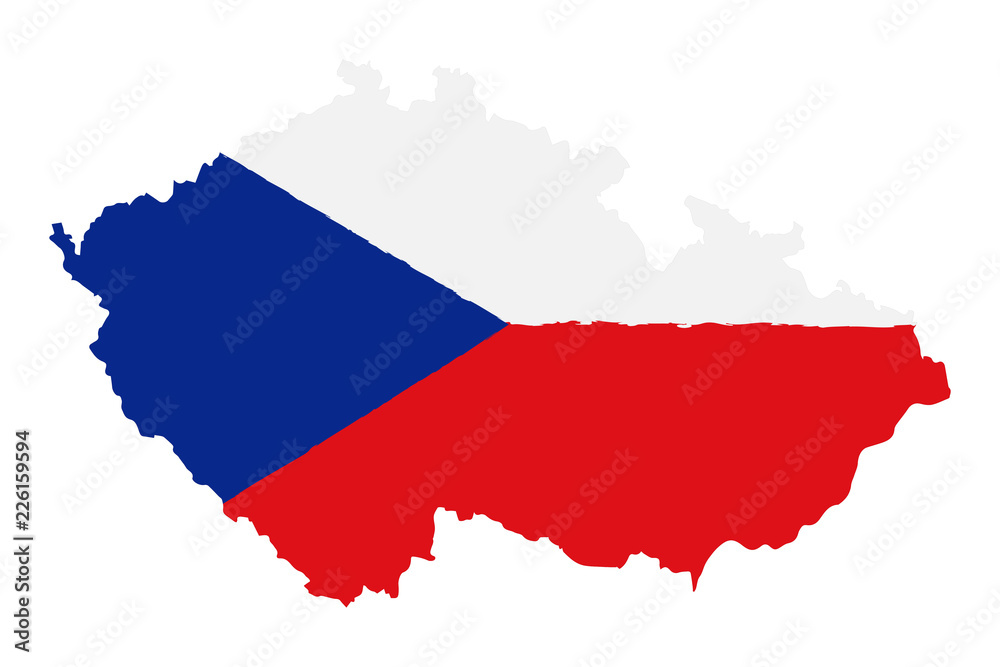 Map of Czech Republic with Flag. Hand Painted with Brush. Vector Illustration. Map of Czech Republic with Flag. Hand Painted with Brush. Vector Illustration.