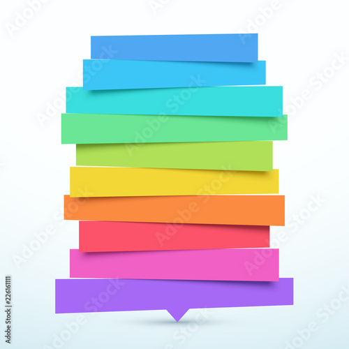 Tilted 10 Step Banners List Infographic Design