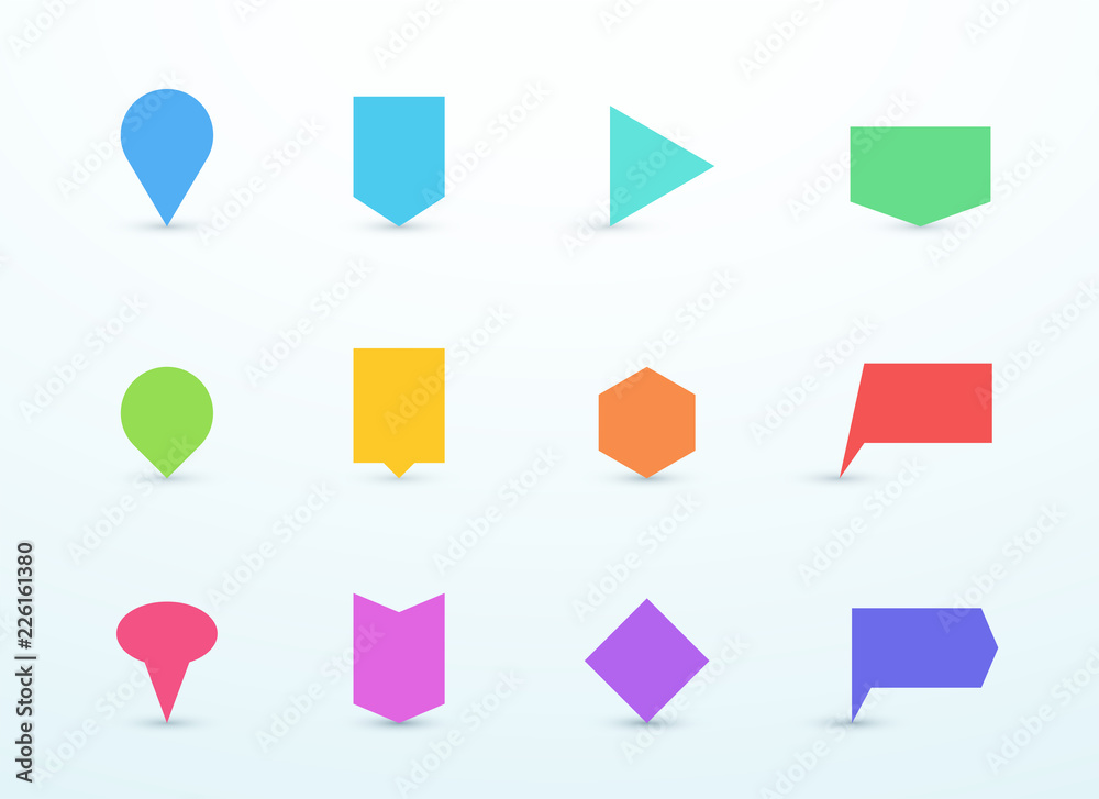 Vector Upright Text Sign Shapes Set Vector Upright Text Sign Shapes Set