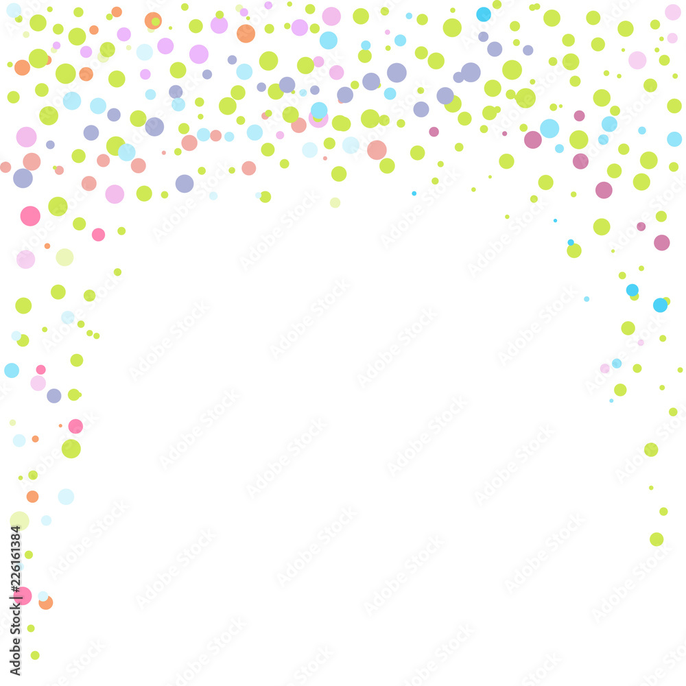 Colorful bright confetti isolated on white background. Holiday festive vector illustration