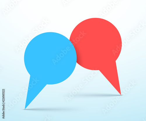 Vector Speech Bubbles 2 Overlapping Graphic