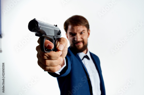 crime danger man with gun