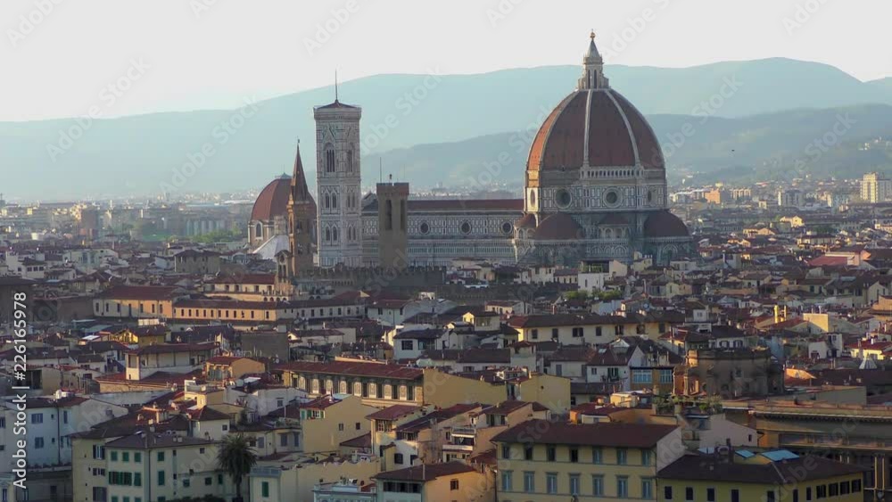 Florence before sunset, as seen from Piazzale Michelangelo, 4K footage Florence before sunset, as seen from Piazzale Michelangelo, 4K footage