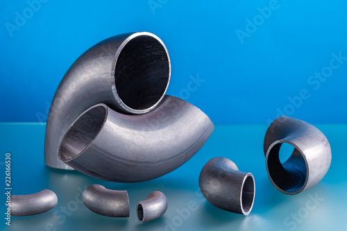 Elbows, set of steel welding fittings.