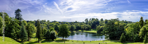 Panorama of Claremont lake in Esher, Surrey, United Kingdom