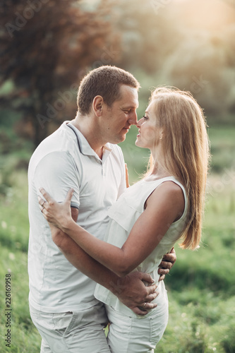 Outdoor Portrait of Adult Couple in Love