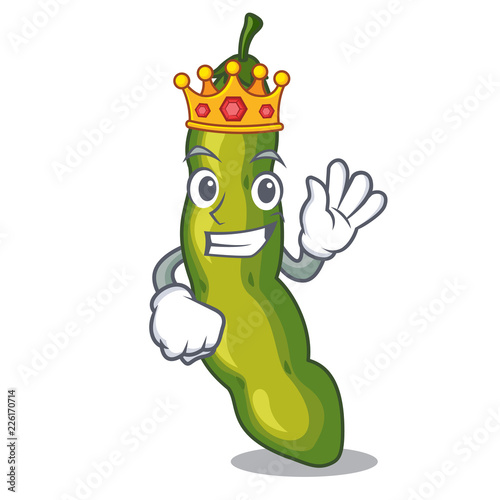 King green beans pod isolated on mascot