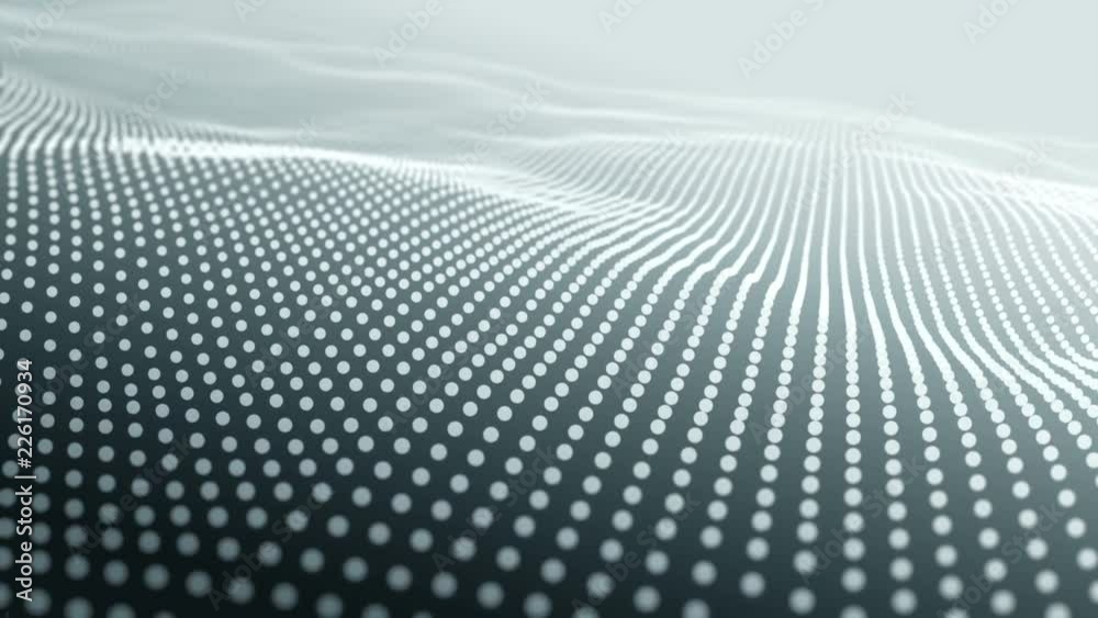 Abstract background with wavy lines from points. Animation ripples on surface from neon lines. Animation of seamless loop. Abstract background with wavy lines from points. Animation ripples on surface from neon lines. Animation of seamless loop.