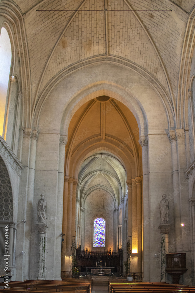 Saumur. Intérieur de l'église Notre-Dame de Nantilly. Maine et Loire. Pays de Loire