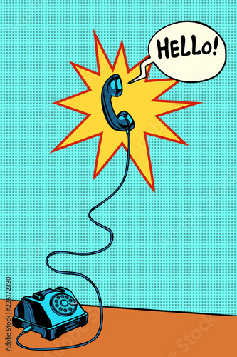 retro phone Hello