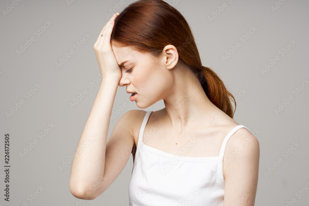 a woman has a headache a woman has a headache