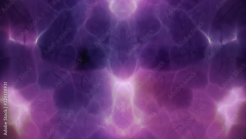 Liquid Purple Splash background plasma and energy. Connected glowing lines. Dark background. Concept of the science, chemistry, biology, medicine, technology..