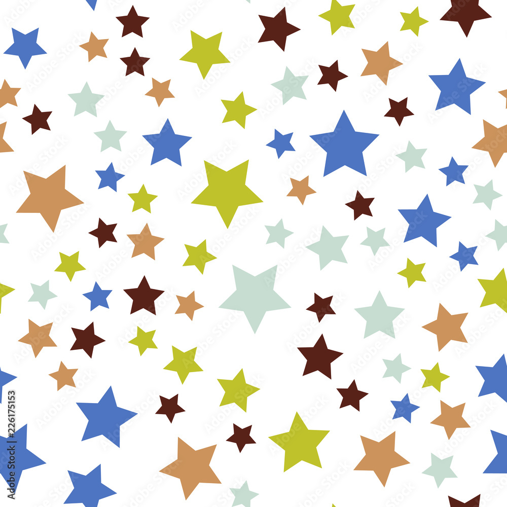 Different Stars. Flat geometric pattern texture. Multicolor abstract background for print and textile. Seamless vector EPS 10 Different Stars. Flat geometric pattern texture. Multicolor abstract background for print and textile. Seamless vector EPS 10