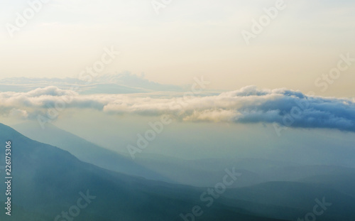 fog  heavens are moving on the mountain at sunset  sunrise  climbing  watching sunset  solitude with nature