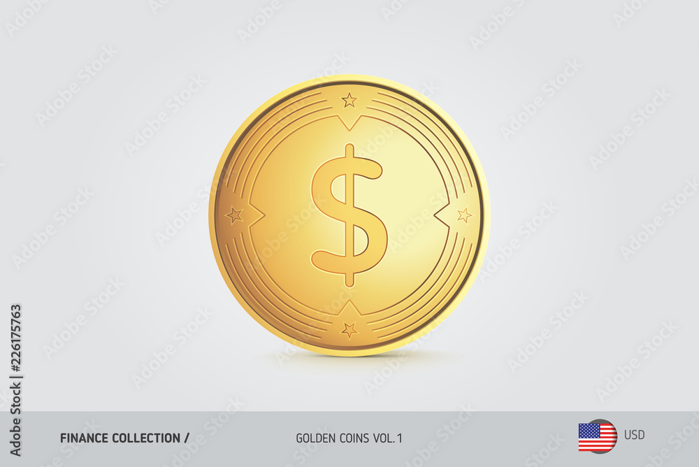Gold coin. Realistic golden United States Dollar coin. Isolated object on background. Finance concept for websites, web design, mobile app, infographics. Gold coin. Realistic golden United States Dollar coin. Isolated object on background. Finance concept for websites, web design, mobile app, infographics.