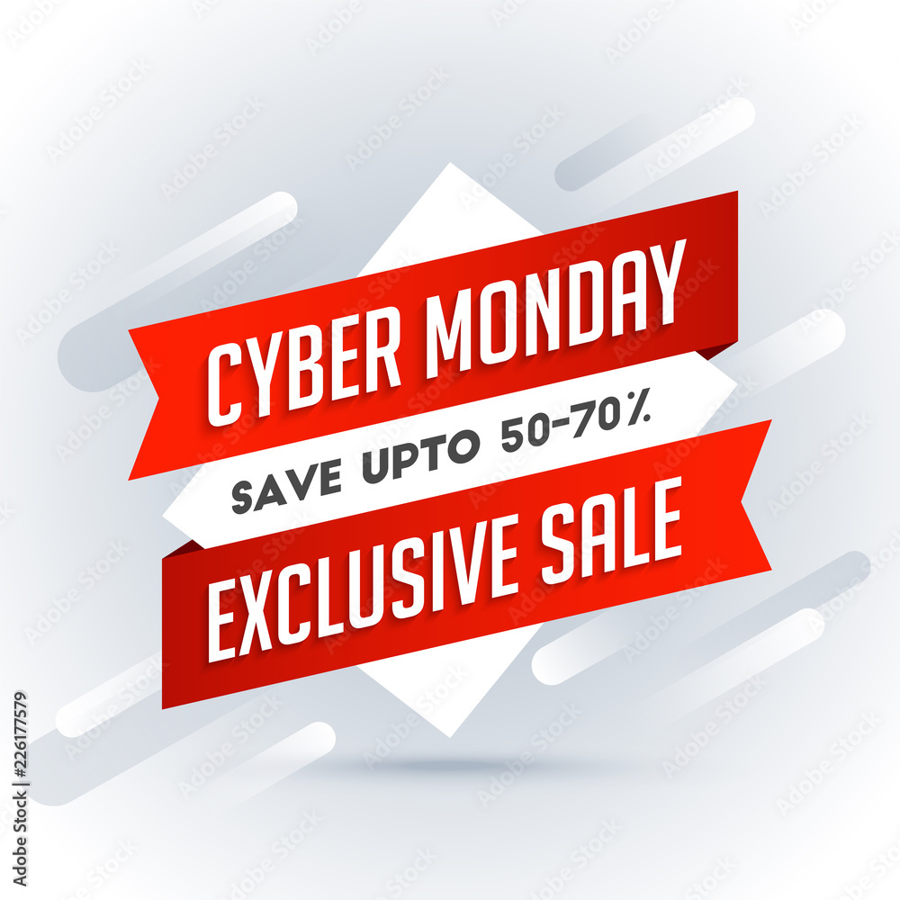 Exclusive sale with 50-70% discount offer, sale tag or label on gray abstract background for Cyber Monday Sale concept. Exclusive sale with 50-70% discount offer, sale tag or label on gray abstract background for Cyber Monday Sale concept.