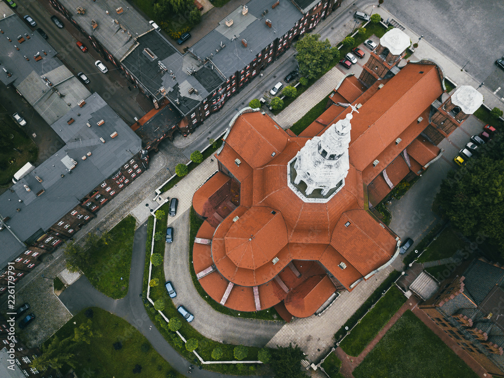 Nikiszowiec Kościół z powietrza
