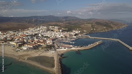 Wallpaper Mural Arial view of old town Tarifa Cadiz Spain the southerns point of Europe close to Africa Continent Tangier Marco Torontodigital.ca